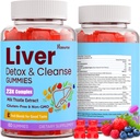 3000 mg Liver Detox Tamir & Cleanse Gummies | Milk Thistle 2000mg with Turmeric Dandelion Root & Artichoke for Liver Detox, Liver Support & Renew, Antioksi, Gut, Skin - Fruit Flavor, 60 Gummies