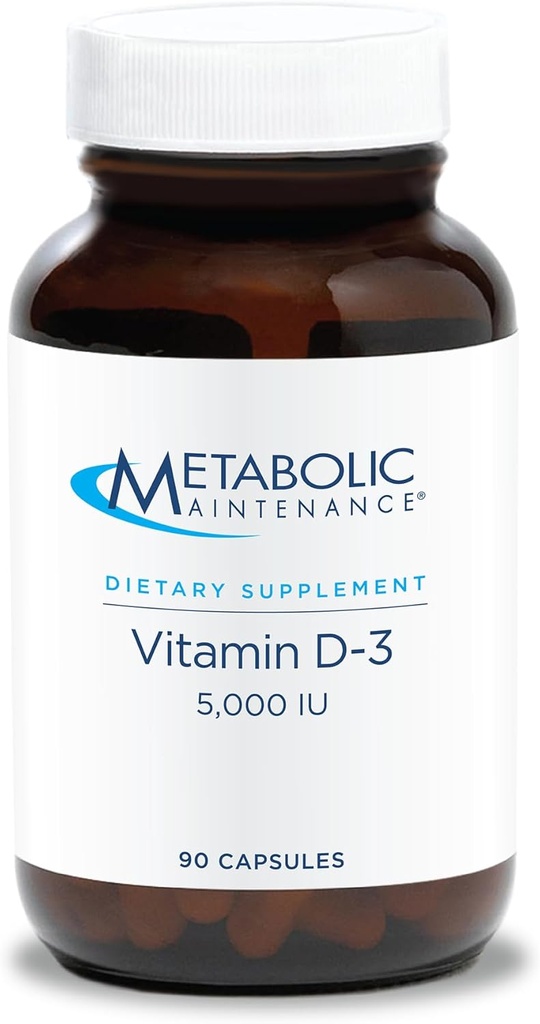 Metabolic Bakım Vitamini D3 5000 İ - Üstün Absiyon Saf Vitamin D3 & Vitamin C - Ekstra Güçlü Kemik, Immune, Mood + Cardiovascular Support Supplement, No Fillers (90 Softgel Capsules)