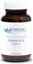 Metabolic Bakım Vitamini D3 5000 İ - Üstün Absiyon Saf Vitamin D3 & Vitamin C - Ekstra Güçlü Kemik, Immune, Mood + Cardiovascular Support Supplement, No Fillers (90 Softgel Capsules)