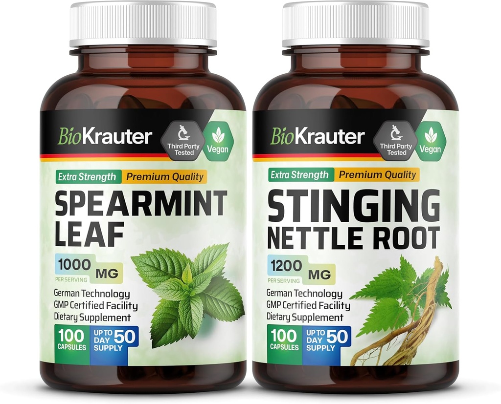 BIO KRAUTER Spearmint 100 κάψουλες & Stinging Nattle 100 κάψουλες