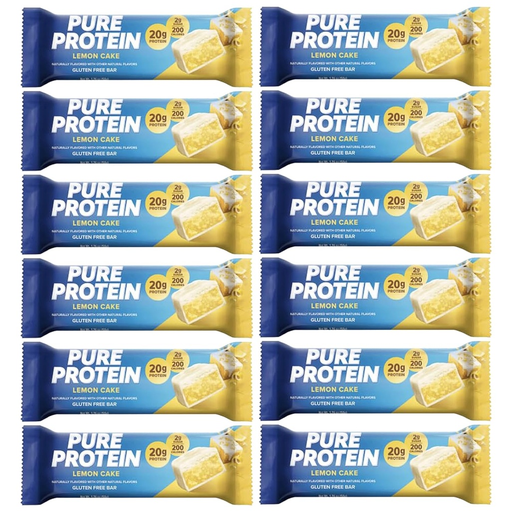 Saf Protein Barlar, Yüksek Protein, Enerjiyi Desteklemek için Nutritious Snacks, Low Sugar, 1.75 oz 12 Kont Lemon Kek