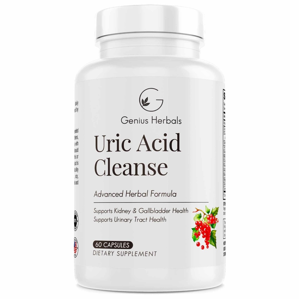 Uric Acid Cleanse – Supports Kidney, Liver, Gallbladder & Urinary Tract Health, Advanced Herbal Formula - 60 Capsules