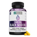 ZHOU Black Seed Oil Capsules - Black Cumin Seed Oil Cold Pressed, Nigella Sativa, Pure Unrefined Blackseed, Premium Supplement for Health, Hair & Skin w/Thymoquinone - 60 Capsules (Polonya)