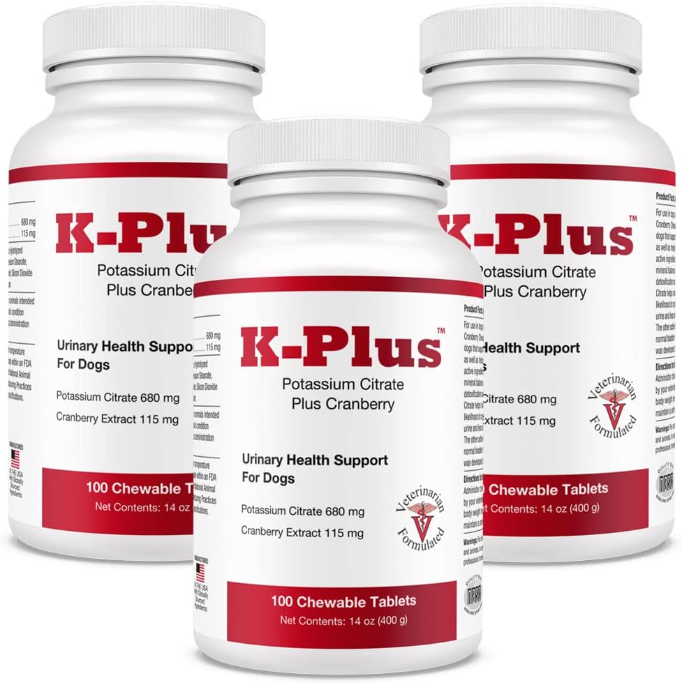 Potassium Supplement for Dogs and Cats (3 Pack, Chewable Tablets)
