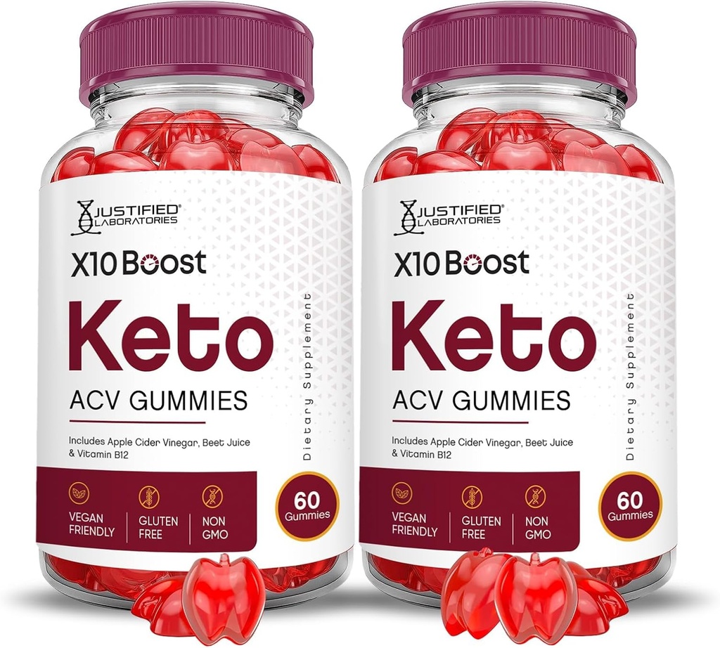 Justified Laboratories (2 Pack X10 Boots Keto ACV Apple Cider Vinegar Boost Formed with Pomegranate Beet Juice Powder B12 Vegan Non GMO 120 Gummies