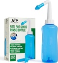 Neti Pot Sinus Rinse Bottle for Natural Sinus Relief - Nose Wash Cleaner Pressure Rinse for Adult & Kid - Nasal Irrigation System by Abraham The Pharmacist