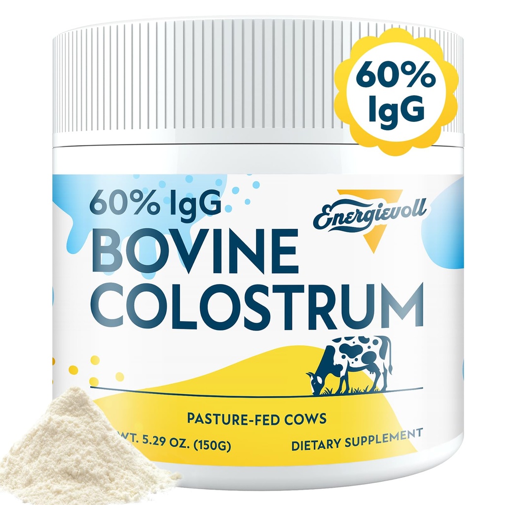 Bovine Colostrum Supplement Toz -% 60 IgG 3000 mg for Gut, Saç Büyüme, Güzellik ve Immune, Easy to Mix, Unflavored (50 Hizmet)