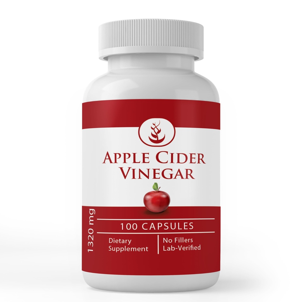 Pure Original Materialss Apple Cider Vinegar, (100 Capsules) Her zaman Pure, Nomixs Or Fillers, Lab Onaylandı