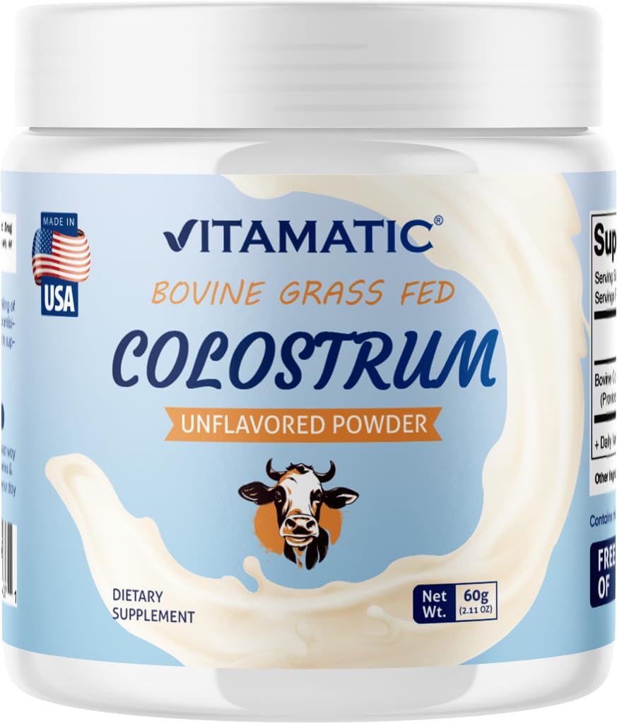 Vitamatic Bovine Colostrum% 30 IgG Toz - Gut Health, Saç Büyüme, Güzellik, Kas Kurtarma ve Immune Desteği - Mix - 60 Gram (30 Hizmetsiz)