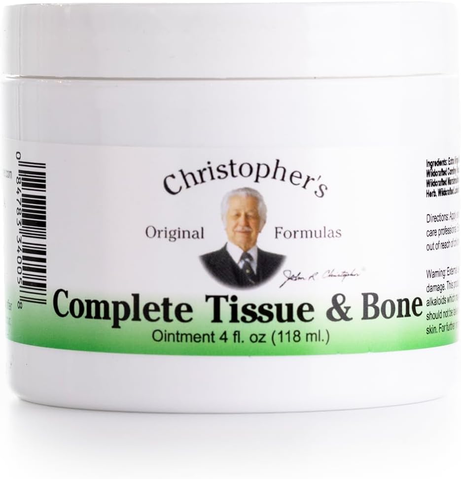 Christopher'ın Orijinal Formulaleri Tamamlanan Doku & Bone Ointment, Herbal Topical for Muscle & Joint Support, 4 fl oz