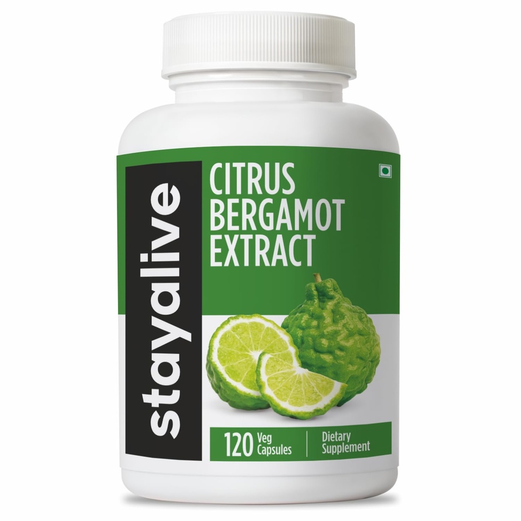 STAY ALIVE Citrus Bergamot Capsules 1000 mg, 30:1 Super Extract with 50% Polyolic Flavanones, 120 Pills, Citrus Bioflavononokles Natural Heart Health Supplements for Women & Men | Non-GMO, Gluten-Free-Free-GMO, Gluten-Free-Free-Free