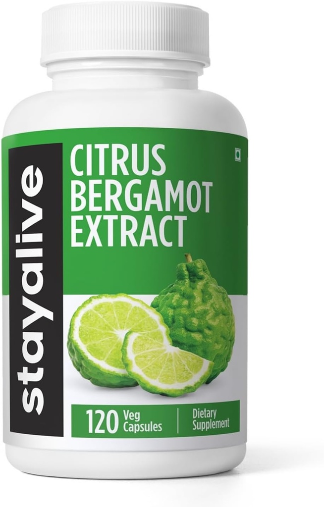 STAY ALIVE Citrus Bergamot Capsules 1000 mg, 30:1 Super Extract with 50% Polyolic Flavanones, 120 Pills, Citrus Bioflavononokles Natural Heart Health Supplements for Women & Men | Non-GMO, Gluten-Free-Free-GMO, Gluten-Free-Free-Free