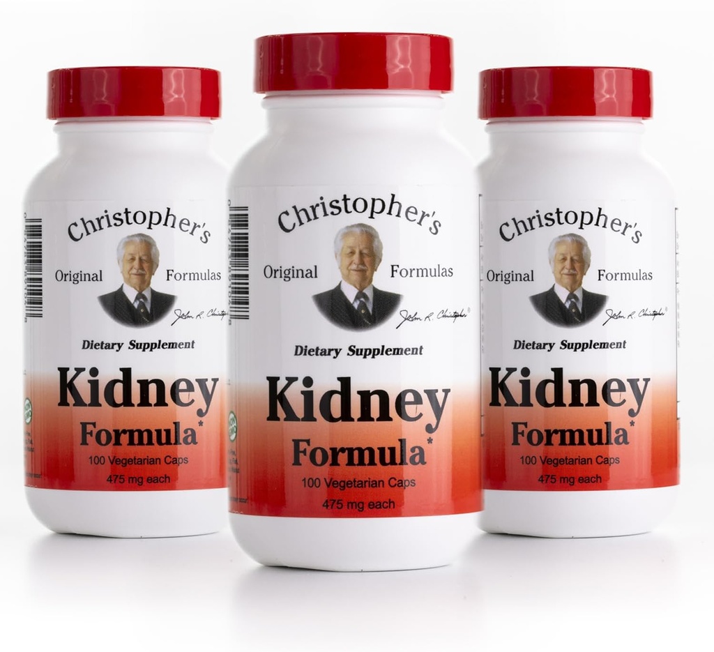 Christopher's Original Formulas Kidney Formula - Cleanse Detox & Tamir Formula - Herbal Mix Desteği - 3 Paket