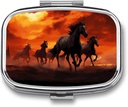 Ats Red Glowing Clouds Square Pill Box, 2 Karşılaştırmalı Dekoratif Pocket Pill Box For Pocket Or Purse Portable Mini Travel Medicine Tablet Vitaminleri Organize Pill Case
