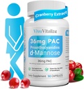 Kadınlar için 1 Cranberry Supplement, 36mg PAC 100% ► D-mannose Dandelion Herb Mulberry Uva Ursi Leaf Natural Urinary Tract Health Support, Cranberry Pills UTIs Prevention 90 Caps