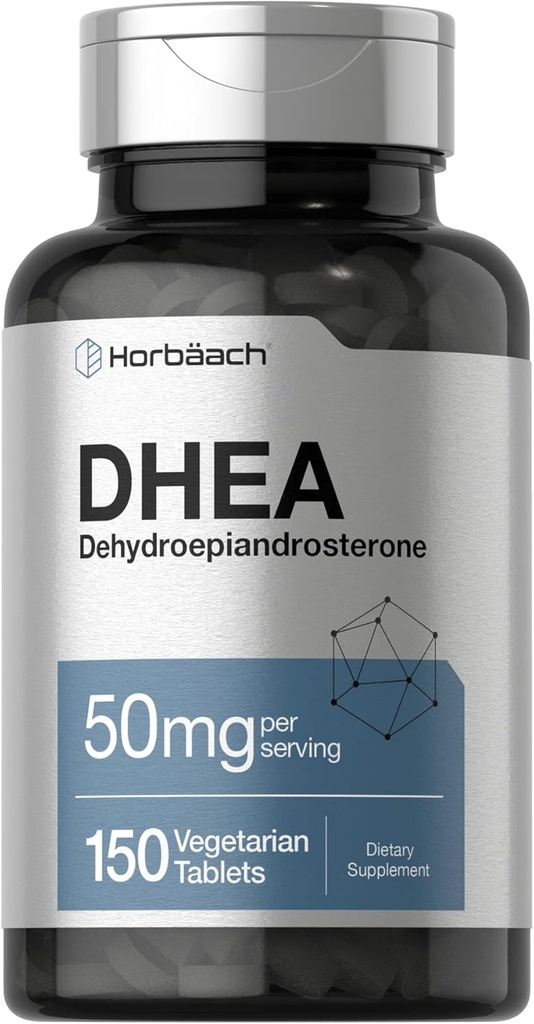 Horbäach DHEA 50 mg | 150 Tablet | Non-GMO, Gluten Free Supplement Supplement