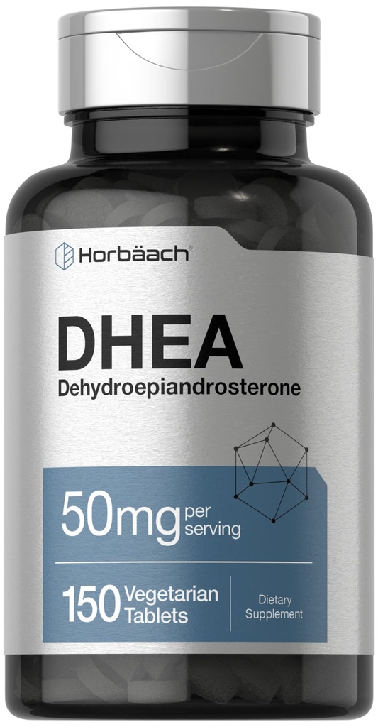 Horbäach DHEA 50 mg | 150 Tablet | Non-GMO, Gluten Free Supplement Supplement