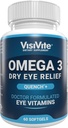 Omega 3 Kuru Eye Supplements with EPA and DHA - VisiVite Kuru Eye Quench+ Omega 3 Supplement ile kuru gözler için gözler - Omega 3 Fish Oil ile yapılan Kuru Göz vitaminleri - 60 Softgels.