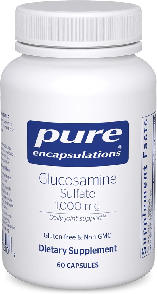 Saf Encapsulations Glucosamine Sulfate 1000 mg | Ortak Destek ve Hareketlilik için Tamam, Kartilage Health ve Connective Tissue* | 60 Capsules