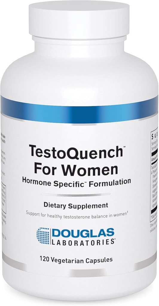 Douglas Laboratories TestoQuench for Women - Memory, Skin, Hair & Heart Health Supplement* - Με Saw Palmetto, Holy Basil & Fennel Seed - 120 Χορτοφαγικές κάψουλες