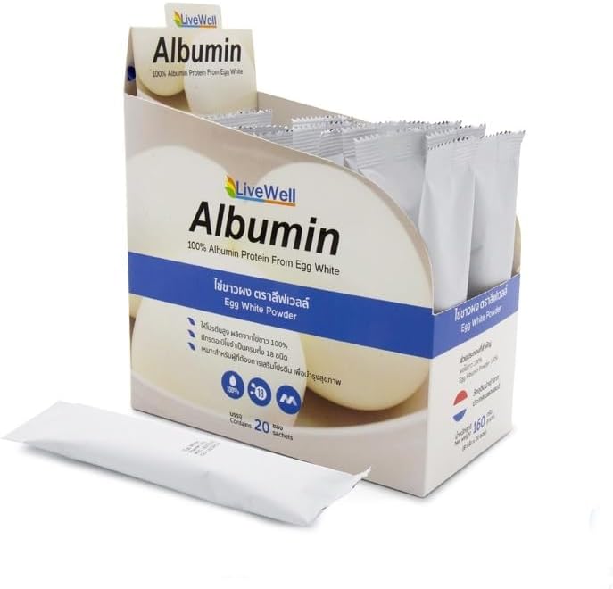LiveE Albümin Proteini Yumurta Beyaz 160g. (20 Sachets x 8g)