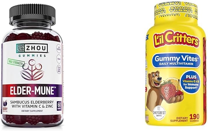 ZHOU Beslenme Yaşlı Gummies & L'il Critters Gummy Multivitamin, 60 & 190 Gummies