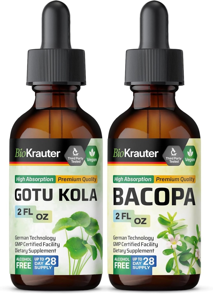 BIO KRAUTER Gotu Kola Βάμμα 2 Fl. Oz. & Bacopa Βάμμα 2 Fl. Oz.