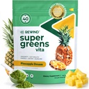 Καλύτερη γεύση Super Greens σκόνη με 40+ Superfoods – Delicious Daily Green σκόνη με βιταμίνη B12, ψευδάργυρο, βιταμίνη C, μαγνήσιο και ασβέστιο – Πράσινο χυμό Superfood Mix - Ανανάς Γεύση
