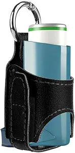 2paratif Asthma Inhaler Holder,Lightweight PU Deri Koruyucu Seyahat Handy Asthma Inhaler Case for Yetişkinler and Kids,Holder Only (Black)