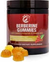 Premium Berberine Gummies 1500 mg - Sugar-Free Metabolism Support with Ceylon Cinnamon, Chromium, Magnezyum, çinko & B12-60 Count