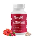 YeniLife Naturals D-Mannose Capsules | w/Cranberry and Hibiscus Extracts | Natural Urinary Tract Health Supplement | 1400 mg Pure Veggie Toz | 60 Veggie Capsules