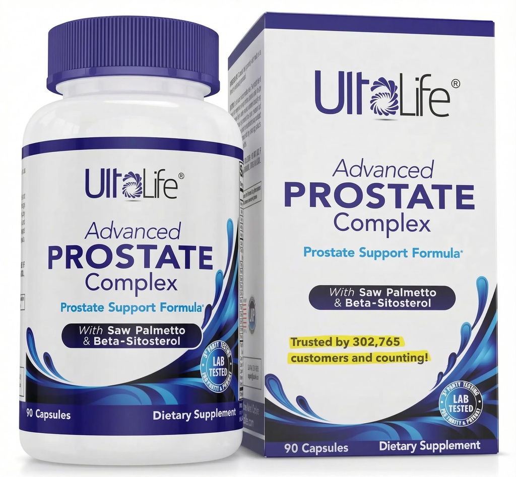 ULTALIFE Advanced Saw Palmetto Prostate Supplement for Men with Beta Sitosterol Supports Urinary Comfort, Sleep Quality & Prostate Health 90 Capsules