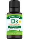 Doğanın Gerçek Vitaminleri Bebekler için D Drops | 400 IU | 9.2 mL | Çocuklar için D3 | Vejetary, Non-GMO & Gluten Ücretsiz Supplement