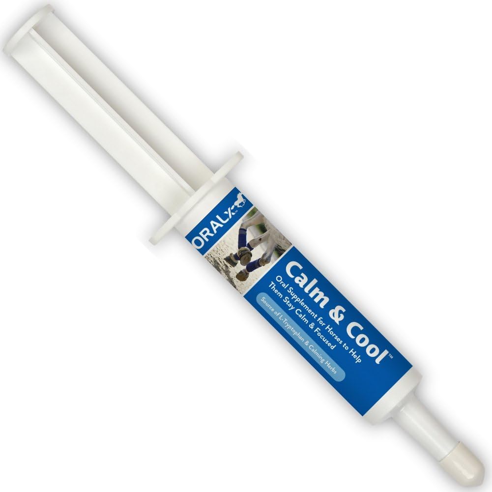 Oralx Calm ve Horses için Cool. Calming Paste L-Tryptophan & Herbal Extracts ile Formüle edilmiştir. Calm'ı korumak, Olaylar ve Ulaşım sırasında konsantrasyona odaklanın. Easy-Dose Magnete. Made in USA