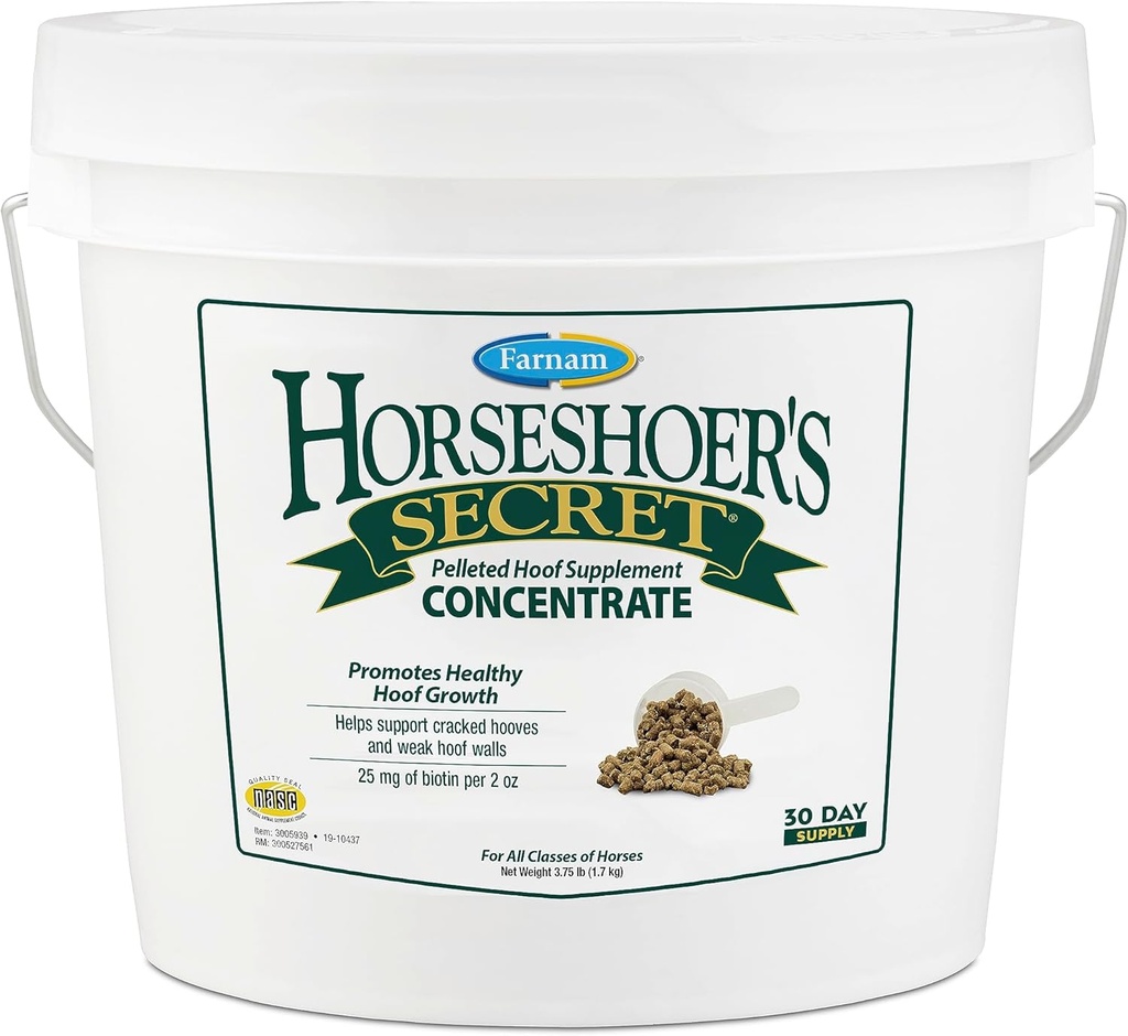 Farnam Horseshoer's Secret Pelleted Hoof Supplements Συμπυκνωμένο, οικονομικό τύπο με 25 mg βιοτίνης ανά 2 oz. σερβιρίσματος, 3,75 lb., 30 ημέρες προμήθεια