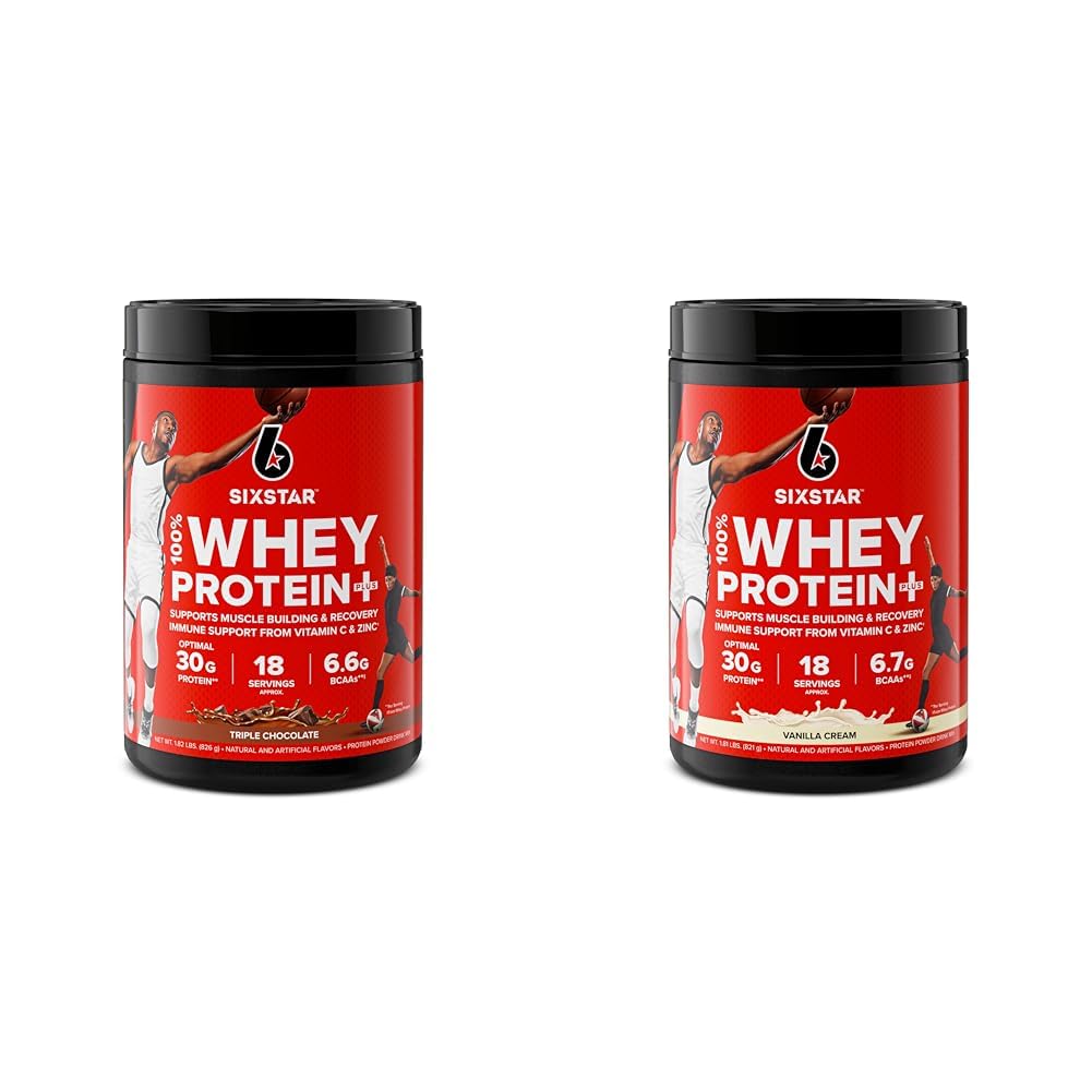Six Star Elite Serisi 100% Whey Protein Plus Triple Chocolate 1.8lbs US & Elite Series 100% Whey protein Plus Vanilla Cream 1.8lbs ABD