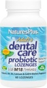 Natures Plus Adults Dental Care Probiotic - Συμπλήρωμα για τα δόντια & την τσίχλα Υγεία - Peppermint Flavor - 60 Χορτοφαγικά Lozenges (30 Services)