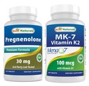 Best Naturals Pregnenolone 30 Mg & Vitamin K2 (MK7) with D3