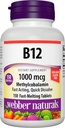 Webber Naturals Vitamin B12 1000 mcg, 150 Kont, Hızlı Dissolve Tabletler, Enerji Metabolism için Vitamin Tamam Desteği, Immune ve Heart Health, Vegetarian Formula, 150 Day Supply