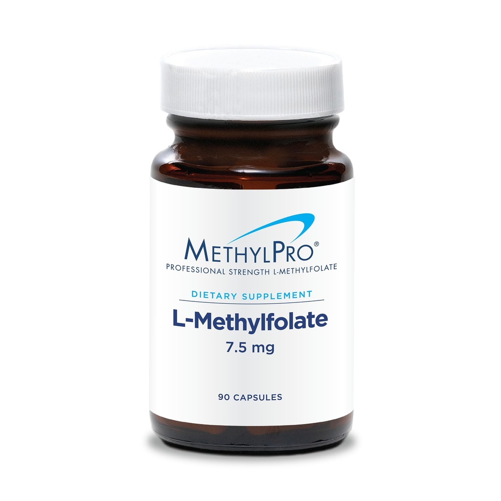 Methylfolate 7.5 mg - L Methylfolate, Kadınlar ve Erkekler için Metrik Tamam, Beyin Sağlığı için Metrik Vitamin B9 (5-MT), Focus ve Calm - 90 Capsules (Polonya)