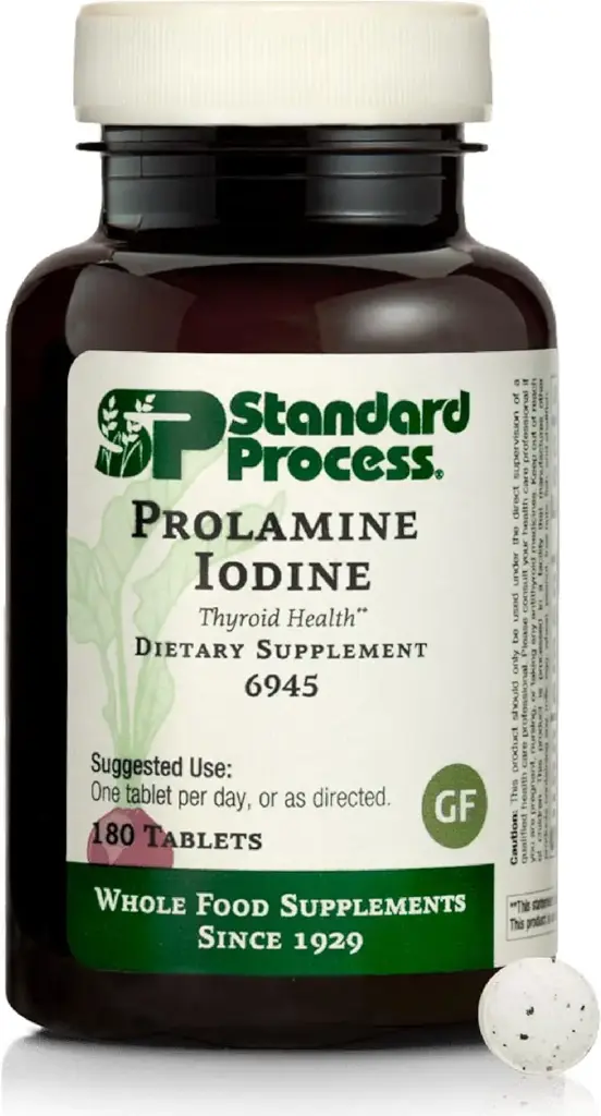 Standard Process - Prolamine Iodine - Υποστηρίζει υγιή επίπεδα ιωδίου, υγιή λειτουργία θυρεοειδούς, ασβέστιο, ιώδιο, χωρίς γλουτένη και χορτοφάγους - 180 δισκία