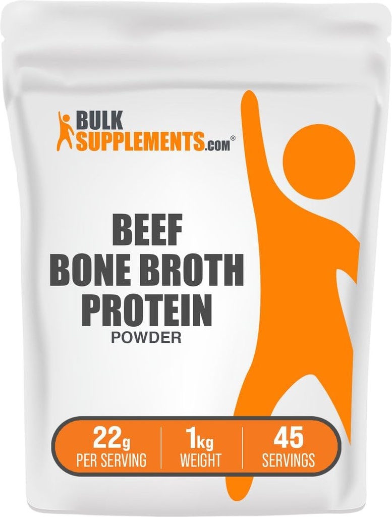 BulkSupplements.com Beef Bone Broth protein Toz - Bovine Bone Broth protein, Lactose Free protein Toz - Süt Free & Gluten Free, 22g per Service, 1kg (2.2 lbs) (Pazar 1)
