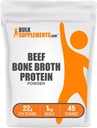 BulkSupplements.com Beef Bone Broth protein Toz - Bovine Bone Broth protein, Lactose Free protein Toz - Süt Free & Gluten Free, 22g per Service, 1kg (2.2 lbs) (Pazar 1)