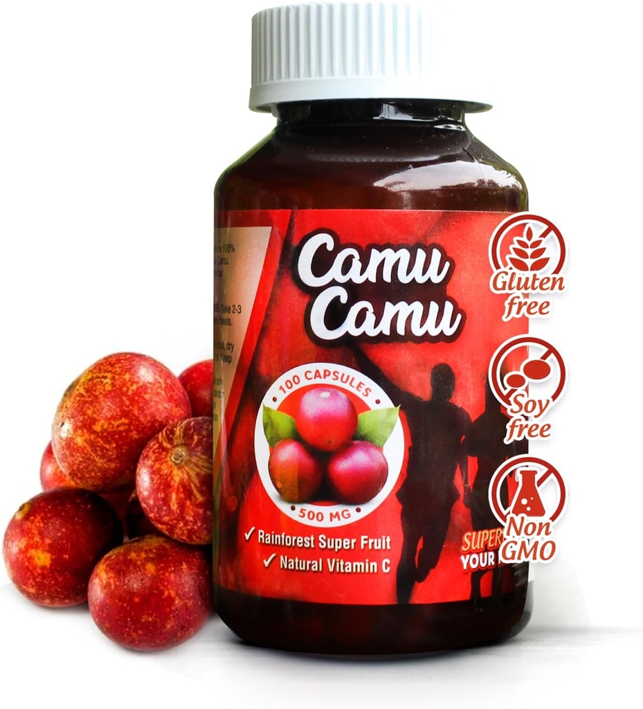 Sikyriah Camu Camu Capsules l 1000mg High Vitamin C Source l Immune System Support Pills l Powerful Antioxidant & Anti-Aging Supplement l Non-GMO and Gluten Free l