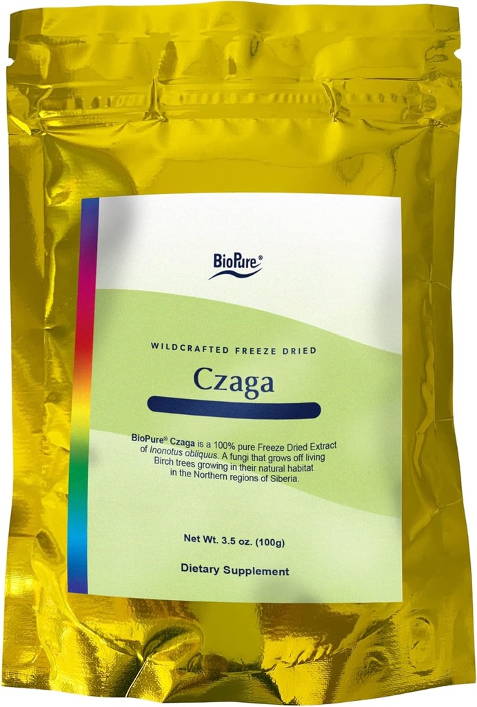 BioPure Czaga Freeze kıl Sibirya Ekstraksiyonu – Potent Tozlu Chaga Mushroom Rich in Beta-Glucans to Support Liver, Immune & Gastrointestinal Function, and Assists with Body's Stress – 100 Responseg