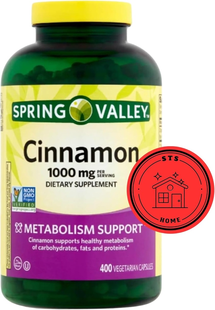 Spring Valley Cinnamon Diyeter Supplement, 1000 mg, 400 Kont + STS Style.