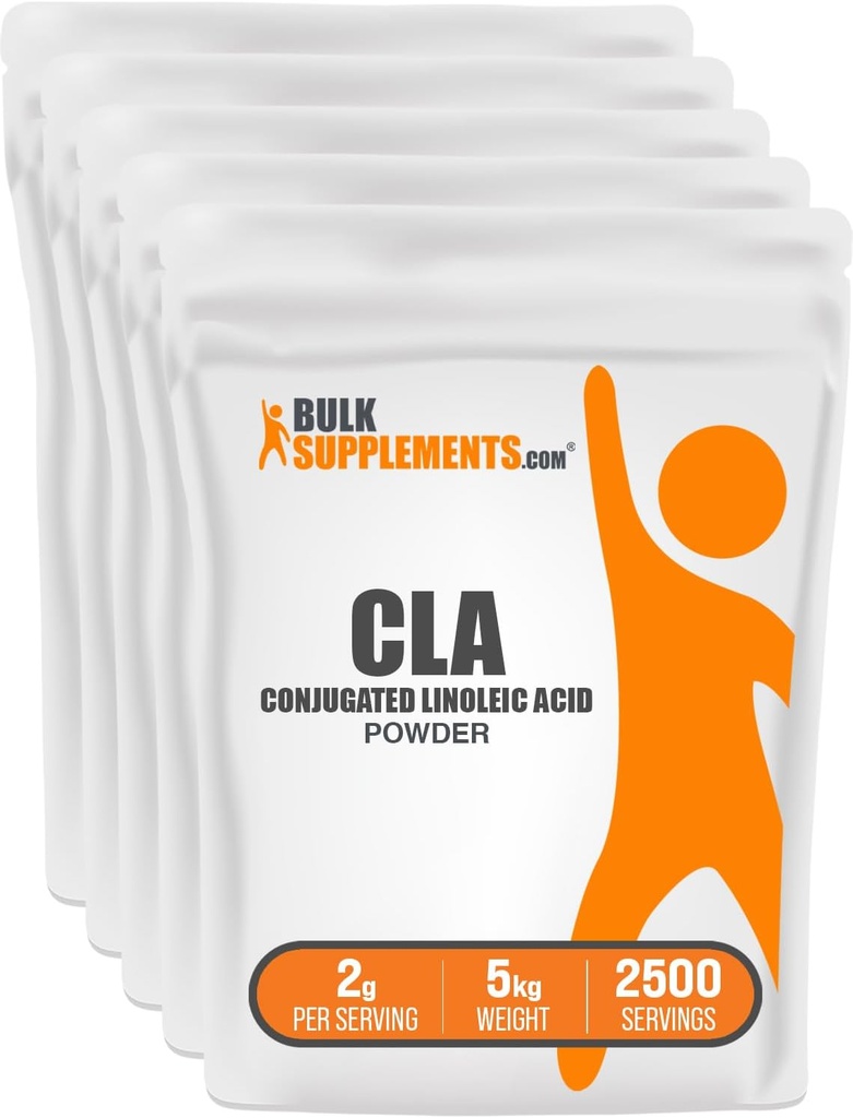 BulkSupplements.com Conjugated Linoleic Acid Toz - CLA Supplement, Beslenme Supplement - Gluten Free, 2g Per Service, 1kg (2.2 lbs) (Paket of 5)