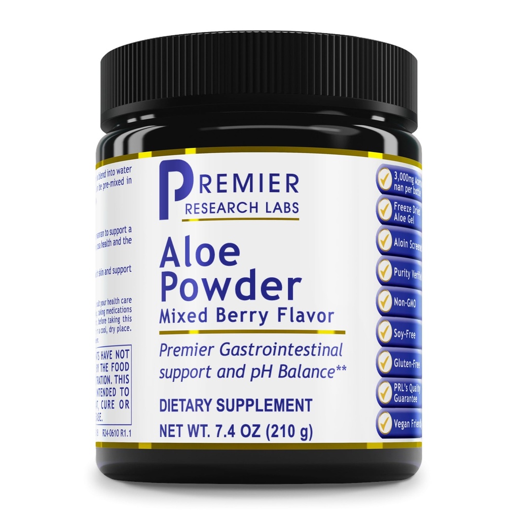 Premier Research Labs Aloe Toz - Aloe Vera Toz, Aloe Vera İçecek Skin ve Digestion için Mix, Toz Aloe Barbadensis Acemannan, Freeze pet - karma Berry, 7.4 Oz (30 hizmet)