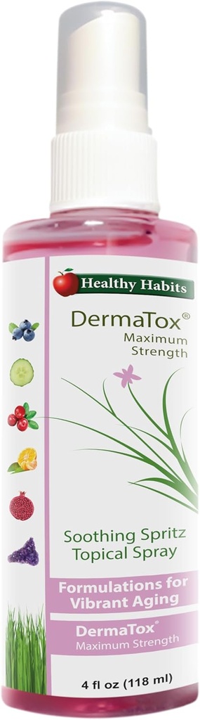 Sağlıklı Alışkanlıklar DermaTox 4oz Soothing Spritz Topical Spray All Amaç Güvenli ve Etkili Topical Sprey Soothing Skin Nourishment