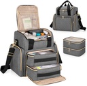 LUXJA Large Medical Bag 2 Reforce Cases, Medicine Storage Bag with multiple Storage Bölüms (Suitable for Travel or Home), Gray